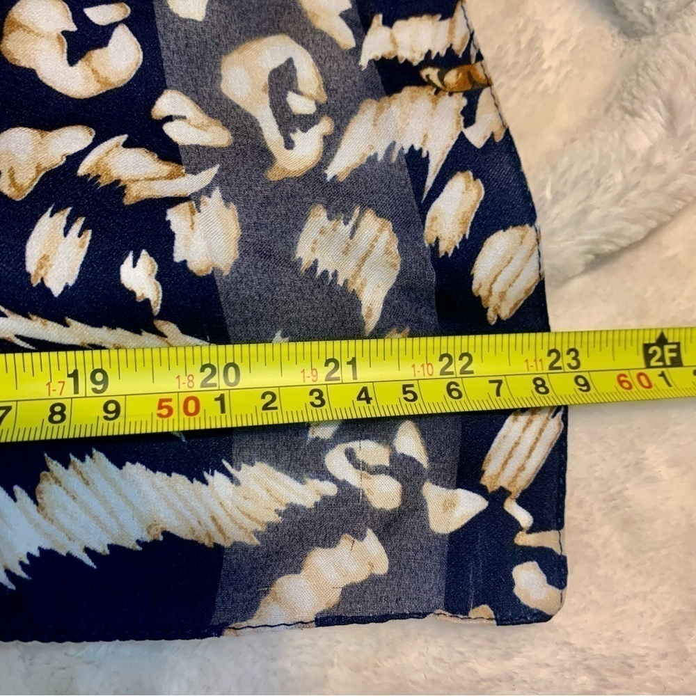 Animal Print Scarf Blue Big Cats Gold Orange Tiger Leopard Cheetah Classy - Picture 13 of 13